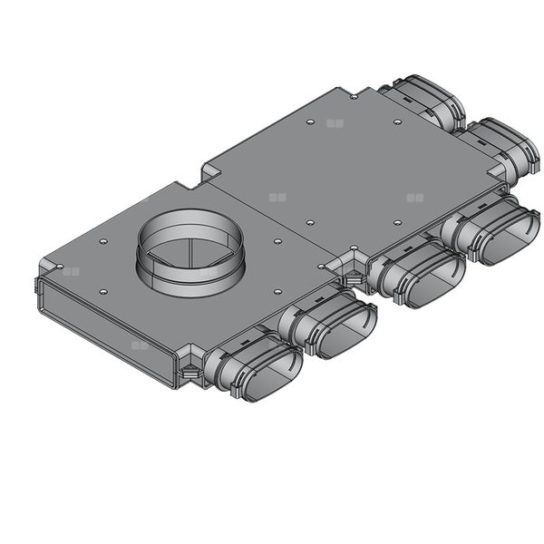 Rozdzielacz przelotowy TopFlex DN200/DN160/52mm x 117mm x 6 / 2-modułowy