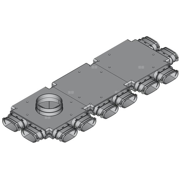 Rozdzielacz przelotowy TopFlex DN200/DN160/52mm x 117mm x 10 / 3-modułowy