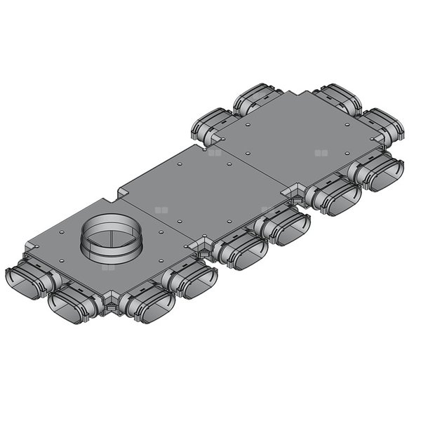 Rozdzielacz przelotowy TopFlex DN200/DN160/52mm x 117mm x 12 / 3-modułowy