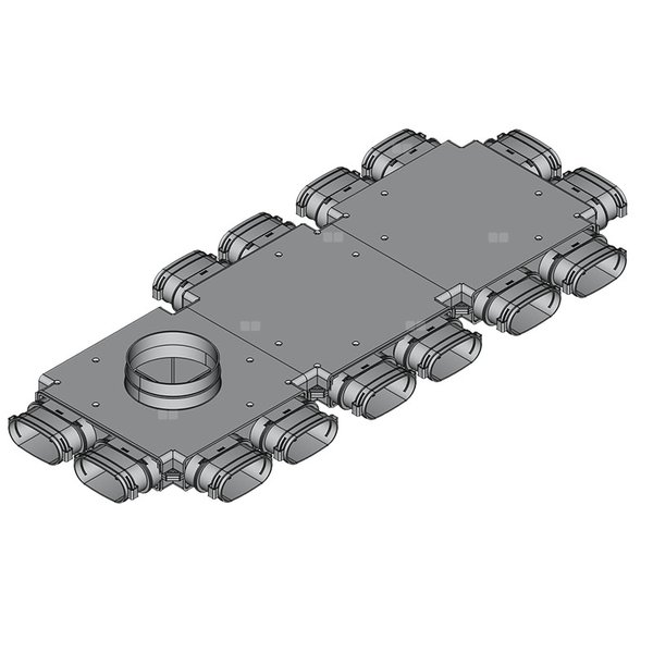 Rozdzielacz przelotowy TopFlex DN200/DN160/52mm x 117mm x 14 / 3-modułowy