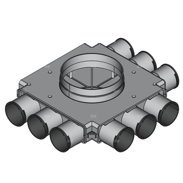 Rozdzielacz przelotowy TopFlex DN200/DN160/DN75 x 9 / 1-modułowy - montaż na stropie