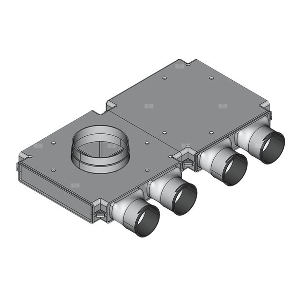 Rozdzielacz przelotowy TopFlex DN200/DN160/DN90 x 4 / 2-modułowy - montaż na stropie
