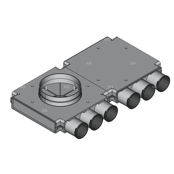 Rozdzielacz przelotowy TopFlex DN200/DN160/DN75 x 6 / 2-modułowy - montaż na stropie