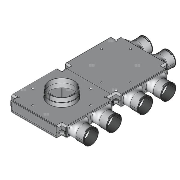 Rozdzielacz przelotowy TopFlex DN200DN/DN160/DN90 x 6 / 2-modułowy - montaż na stropie