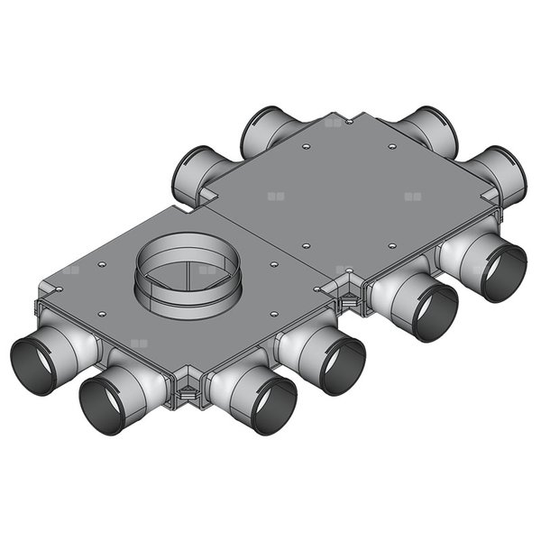 Rozdzielacz przelotowy TopFlex DN200/DN160/DN90 x 10 / 2-modułowy - montaż na stropie