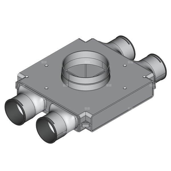 Rozdzielacz przelotowy TopFlex DN200/DN160/DN90 x 4R / 1-modułowy - montaż pod stropem