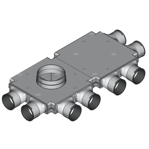 Rozdzielacz przelotowy TopFlex DN200/DN160/DN90 x 8 / 2-modułowy - montaż pod stropem
