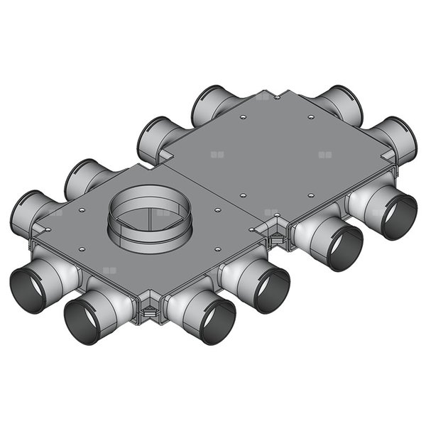 Rozdzielacz przelotowy TopFlex DN200/DN160/DN90 x 12 / 2-modułowy - montaż pod stropem