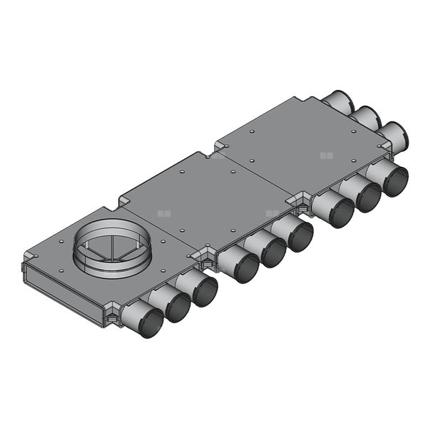 Rozdzielacz przelotowy TopFlex DN200/DN160/DN75 x 12 / 3-modułowy - montaż pod stropem