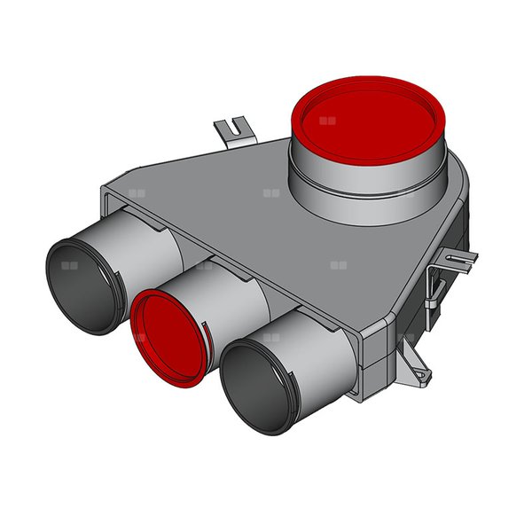 Skrzynka rozprężna TopFlex Premium DN125/2 x DN75 - montaż pod stropem