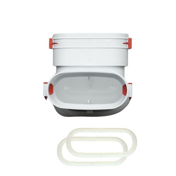 Kolano pionowe system płaski TopFlex Premium 52 mm x 117 mm (komplet z uszczelkami, klipsami)