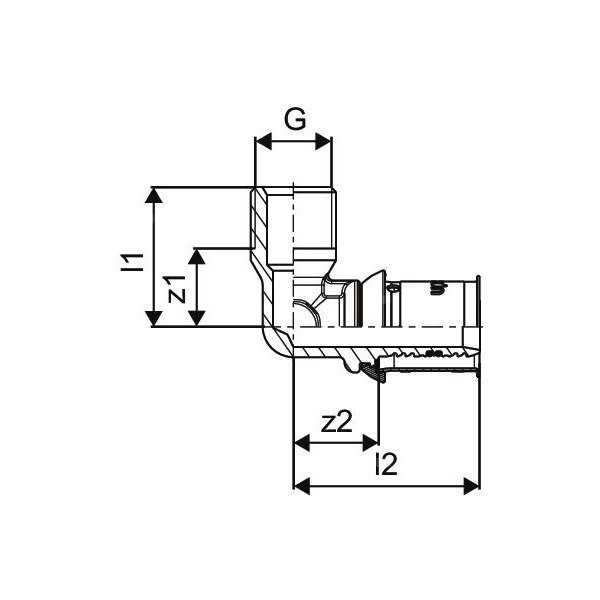 Uponor S-Press PLUS kolano GZ adapter CU 16-G3/8MT/10CU
