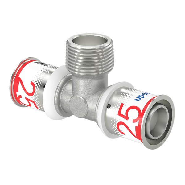 Uponor S-Press PLUS trójnik z gwintem zewnętrznym 25-R3/4'' MT-25