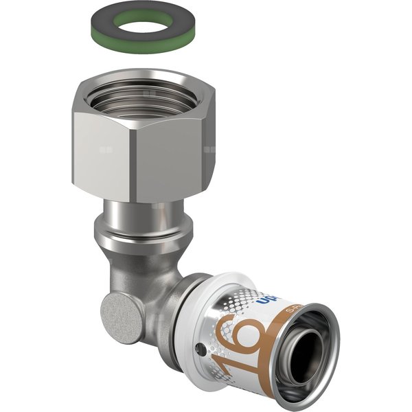 Uponor S-Press PLUS kolano z ruchomą nakrętką 16-G1/2'' SN