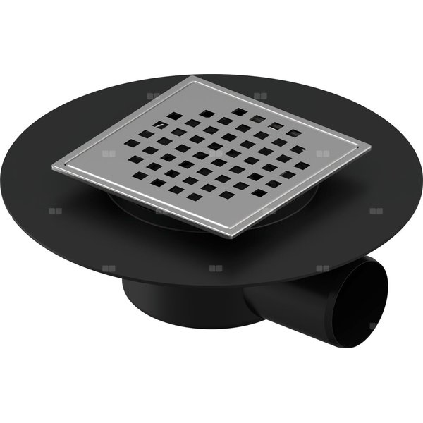 Wpust UPONOR Aqua Ambient Super Cube z 1 przyłączem 50, odpływ poziomy, kratka 120x120mm stal nierdzewna