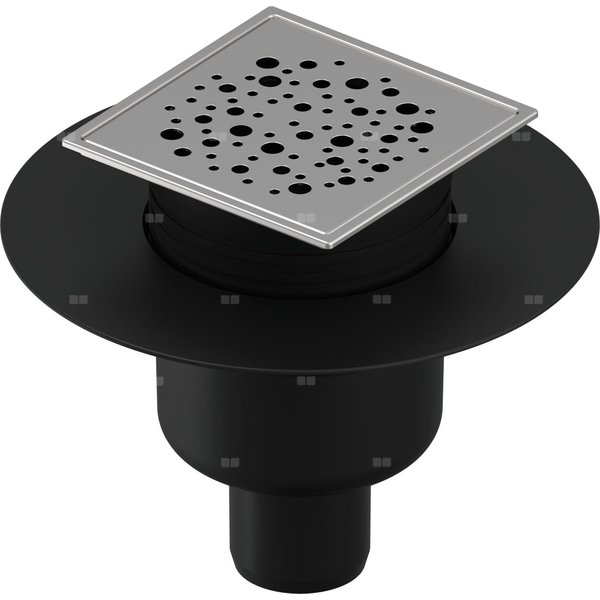 Wpust UPONOR Aqua Ambient Classic Spot z 1 przyłączem 50, odpływ pionowy, kratka 120x120mm stal nierdzewna