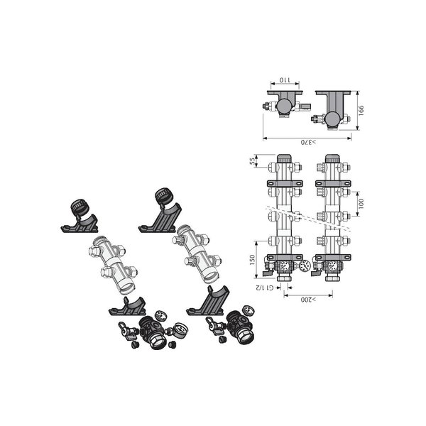 Uponor Magna zestaw rozdzielacza K1