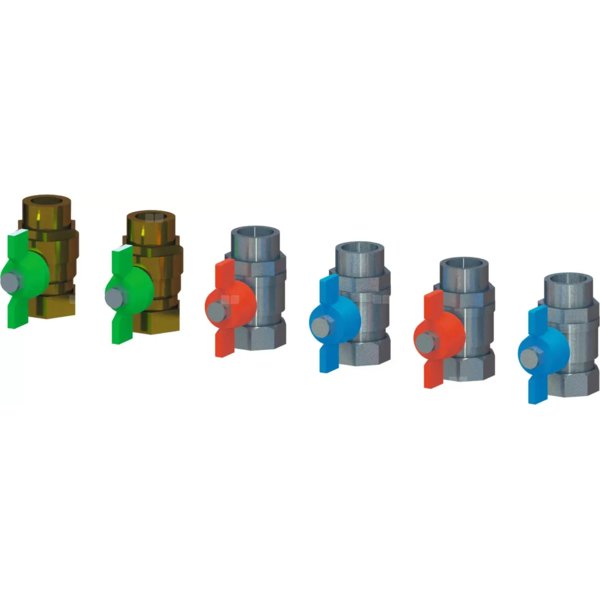 Uponor Combi Port Gen Zawory kulowe x6,DN20,MT/FT