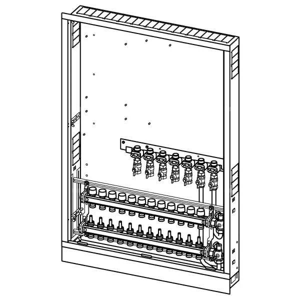 Uponor Combi Port M-Hybrid szafka z rozdzielaczem IW 1200x810X150mm 6HM+7BV