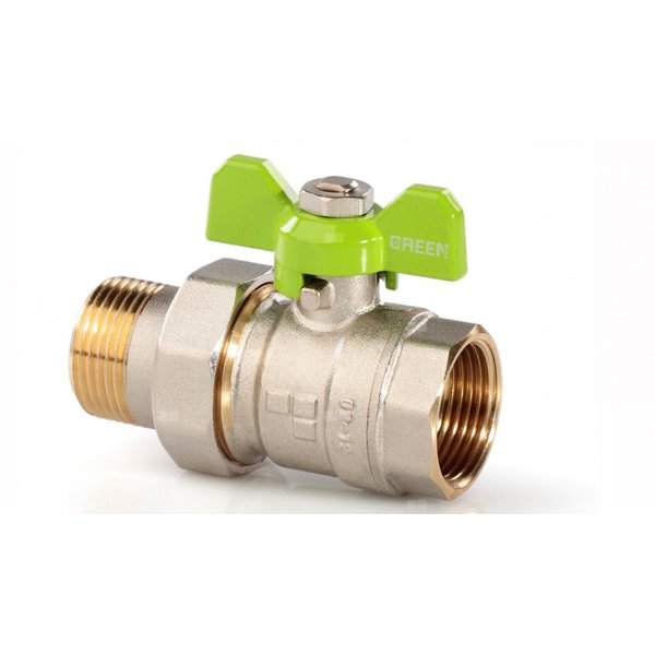 Kurek kulowy prosty GK16 z półśrub.DN25-PN16-MAl nikl.