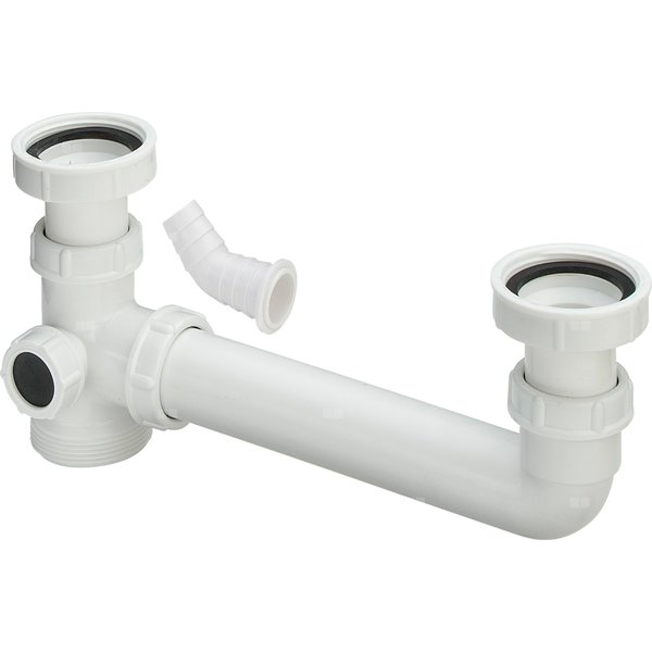 Łącznik odpływu 2 x 2 x 80-285, tworzywo sztuczne biały