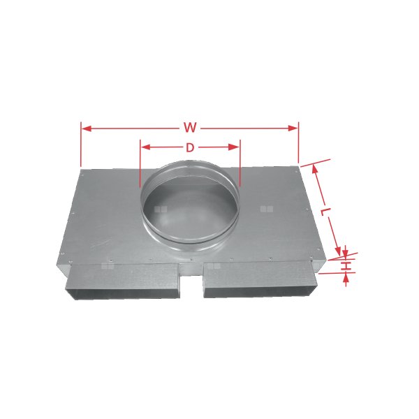 Rozdzielacz kanałów płaskich 200 x 50 - podwójny z odejściem DN 200