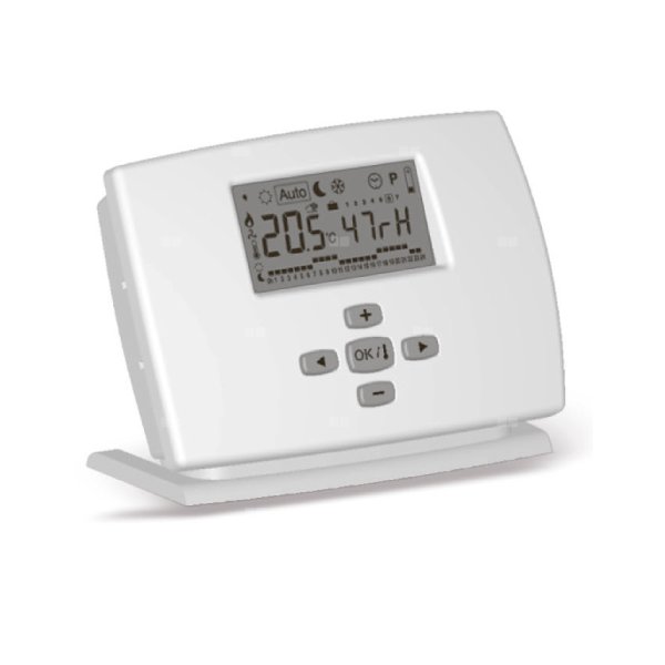 Termostat z czujnikiem wilogotności MILUS-HY RF pokojowy z funkcją pomiaru temperatury i wilgotności z programowaniem tygodniowym, do instalacji grzewczo - chłodzących TERMO UMIDOSTATO