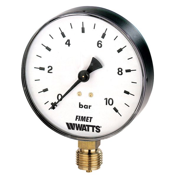 Manometr z rurką Bourdona WATTS M1-ABS /D+LF+C 0-16 bar 1/2'' radialny fi 100 mm, obudowa z tworzywa sztucznego