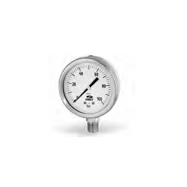 Manometr z rurką Bourdona WATTS MD1 B 0-10 bar 1/2'' radialny fi 150 mm, obudowa ze stali nierdzewnej, wzmocniony