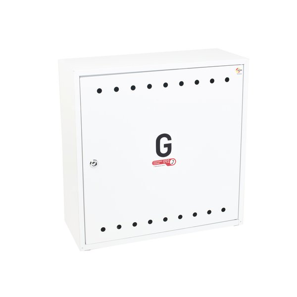 Skrzynka gazowa 600x600x250 naścienna, stalowa, z płaskim daszkiem, RAL 9003 biała
