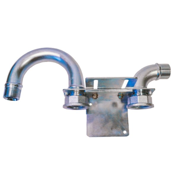 Monozłącze pod gazazomierz G4/G6 130mm, GZ stożkowy 1" x GZ1'' - z łukiem z lewej strony