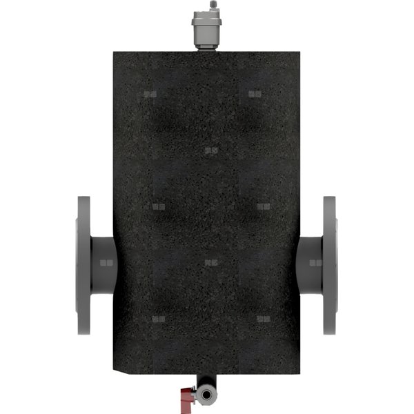 Kołnierzowy separator powietrza SPK+ 300 – DN150 z wyposażeniem dodatkowym, z izolacją, malowany