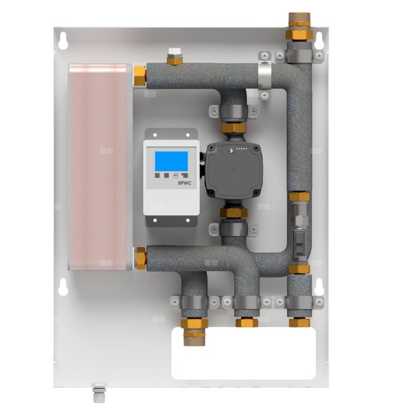 Stacja przygotowania ciepłej wody użytkowej WS 40, z pompą Grundfos UPM4S 15-60