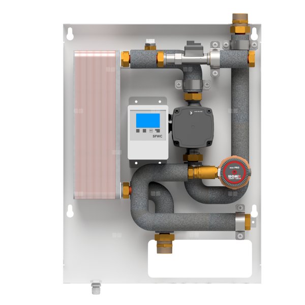 Stacja przygotowania ciepłej wody użytkowej WS 40C, z cyrkulacją, z pompą Grundfos UPM4S 15-60
