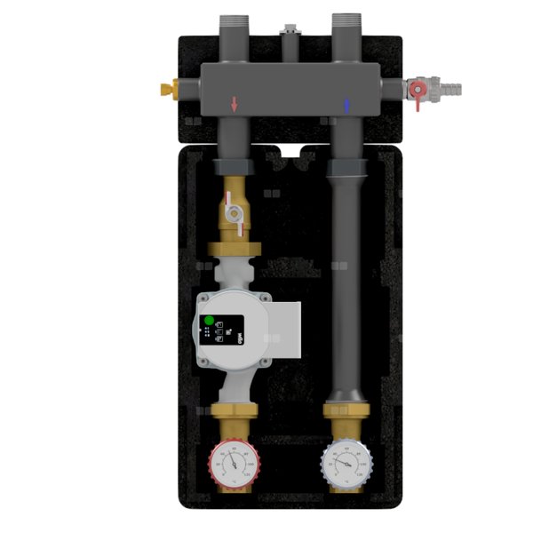 Zestaw H1 z pompą Grundfos UPM3S Auto 25-60, z grupą pompową bez zaworu mieszającego