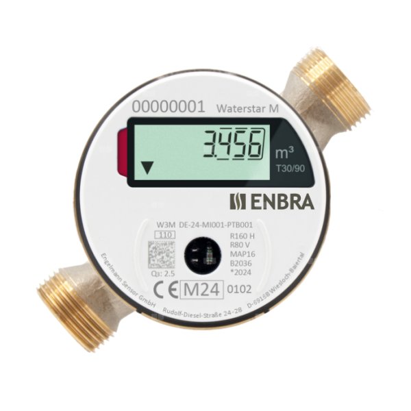 Wodomierz elektroniczny ENBRA WaterStar M DN 20 ciepła woda JS 4,0 R160H/R80V L=130mm,wM-Bus